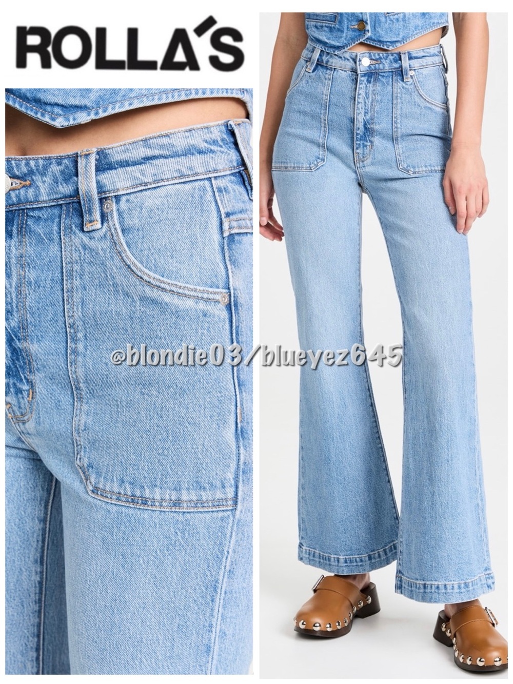 Rolla’s East Coast flare jeans in mid blue 27